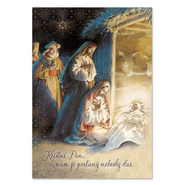 Vianočná pohľadnica Ditipo hracia Kristus Pán (Narodil se Kristus Pán)