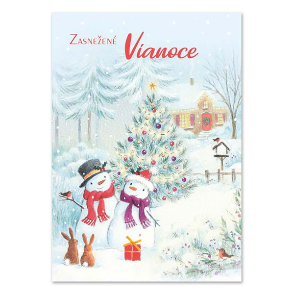 Vianočná pohľadnica Ditipo hracia Zasnežené Vianoce (Padá sníh - Let it snow)