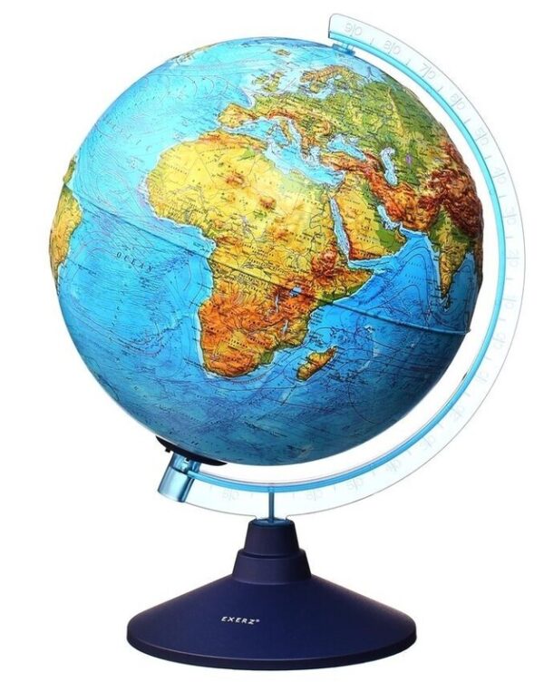 ALAYSKY'S - 25 cm RELIEF Cable - Free Globe Physical / Political with Led EN