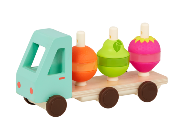 B-TOYS - Nákladiak drevený Stack & Roll Fruit Truck