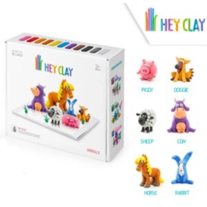 KIDS LICENSING - HEY CLAY Kreatívna modelovacia súprava - Zvieratká (18 kusov modelovacej hmoty)